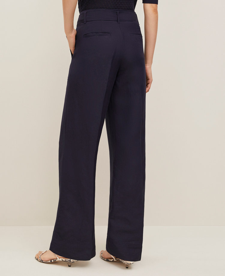 The Belted Wide-Leg Pant in Linen Blend