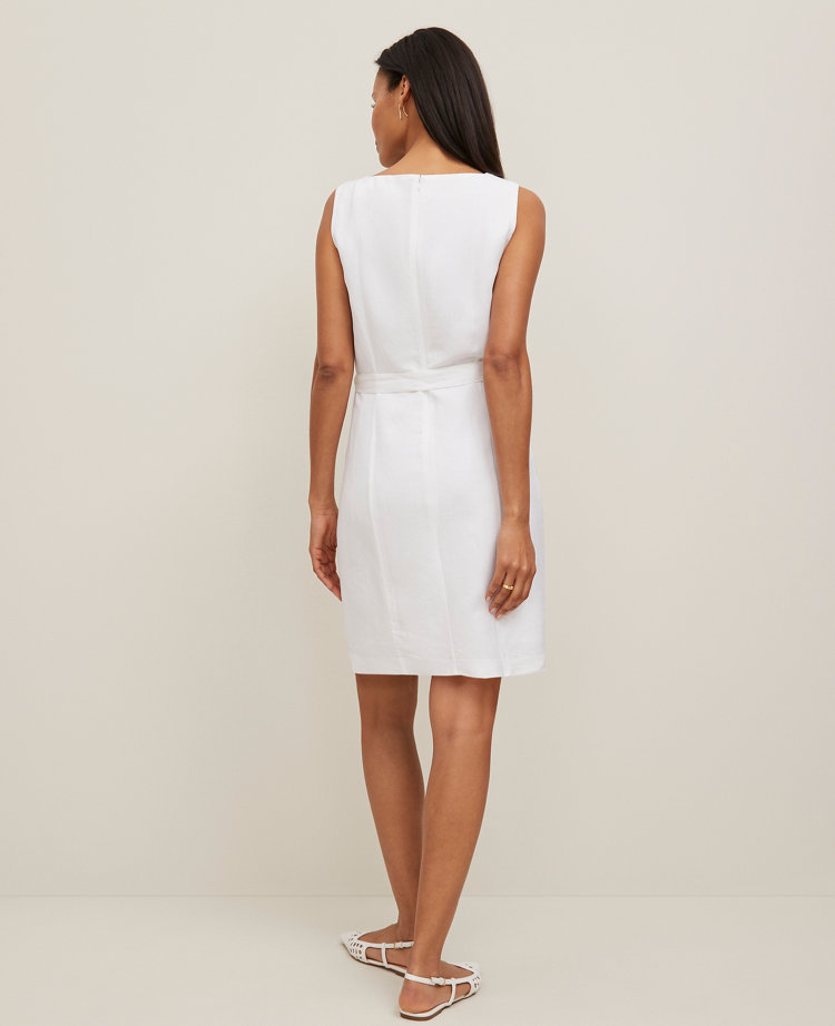 Belted Square Neck Pocket Dress