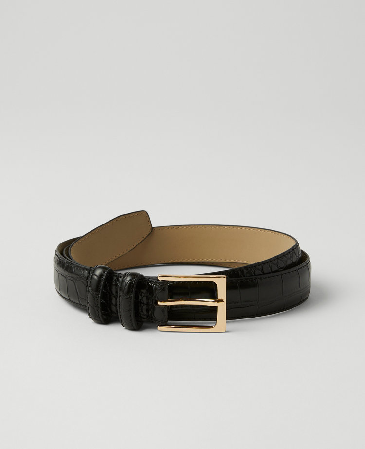 Embossed Rectangle Buckle Belt