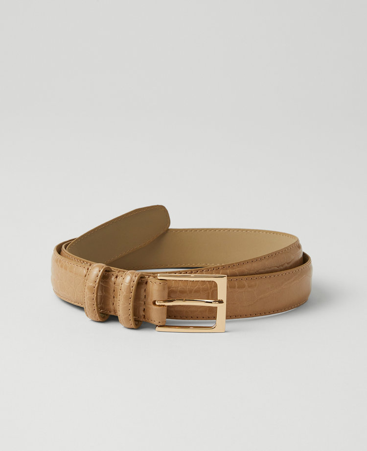 Embossed Rectangle Buckle Belt