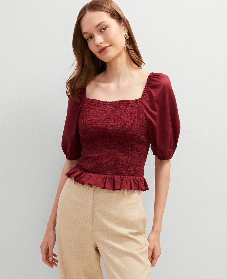 Square Neck Smocked Top