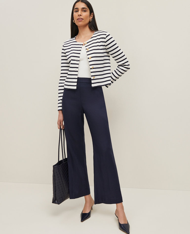 The Flare Ankle Pant in Linen Blend
