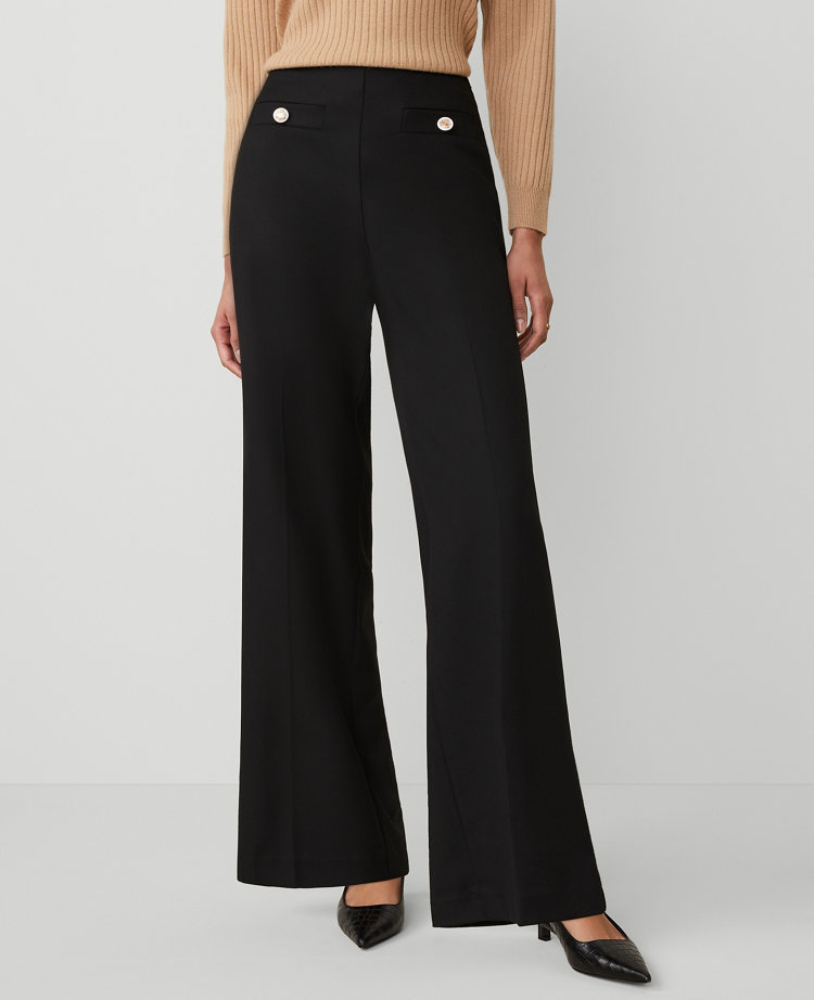 The Button Trim Sailor Wide-Leg Pant — Curvy Fit carousel Product Image 1