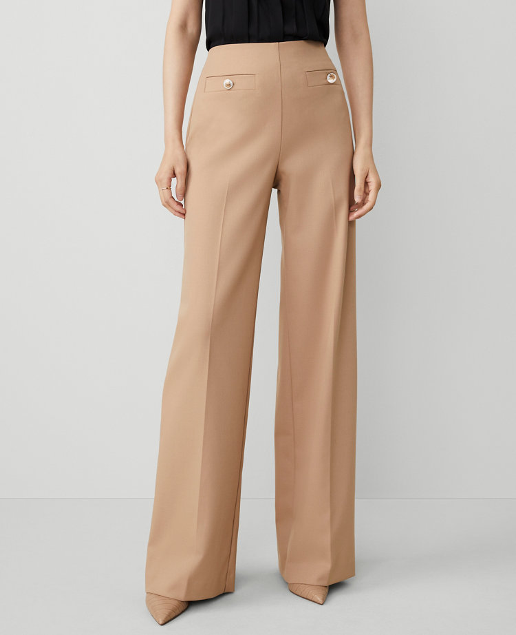 The Button Trim Sailor Wide-Leg Pant — Curvy Fit carousel Product Image 1