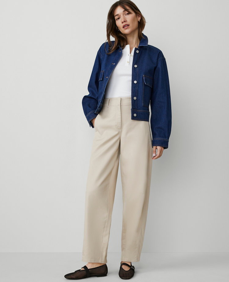 Petite Weekend Collection Seamed Barrel Ankle Pant