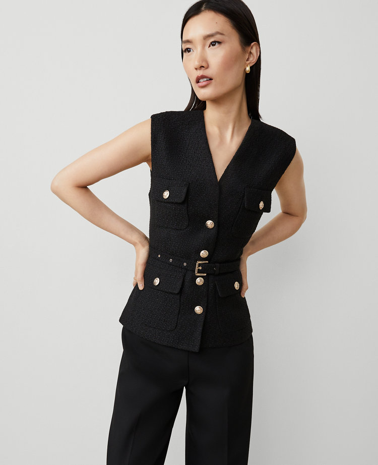 Tweed Belted Vest