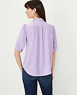 Pleated Mock Neck Button Top carousel Product Image 2
