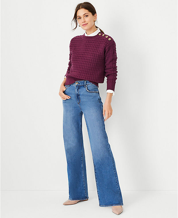 High Rise Wide Leg Jeans in Classic Mid Wash