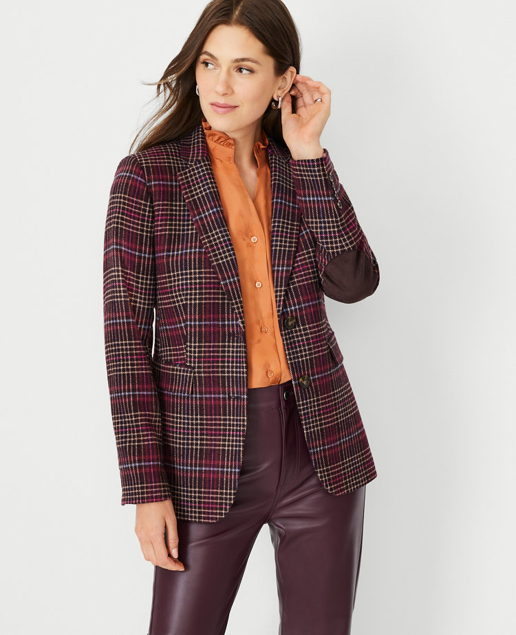 The Greenwich Blazer in Brushed Plaid Wool Blend