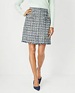 Shimmer Fringe Tweed A-Line Pocket Skirt carousel Product Image 1