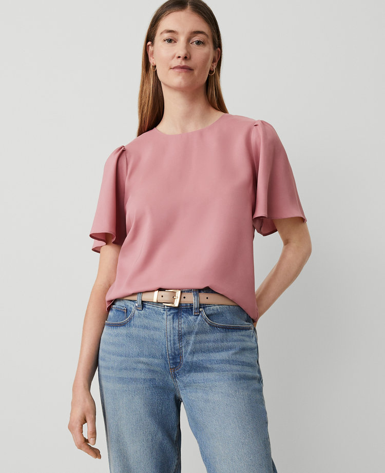 Shirred Short Sleeve Top