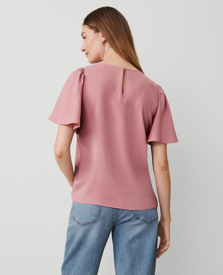 Shirred Short Sleeve Top