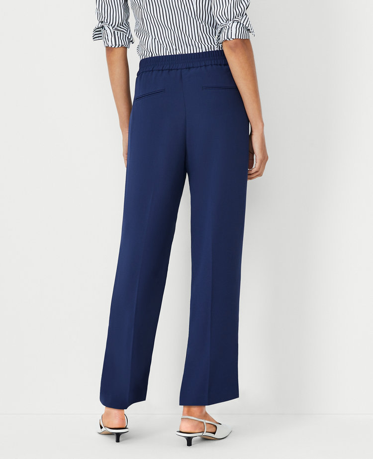 Ann Taylor The Petite Pintucked Straight Pant Double Knit