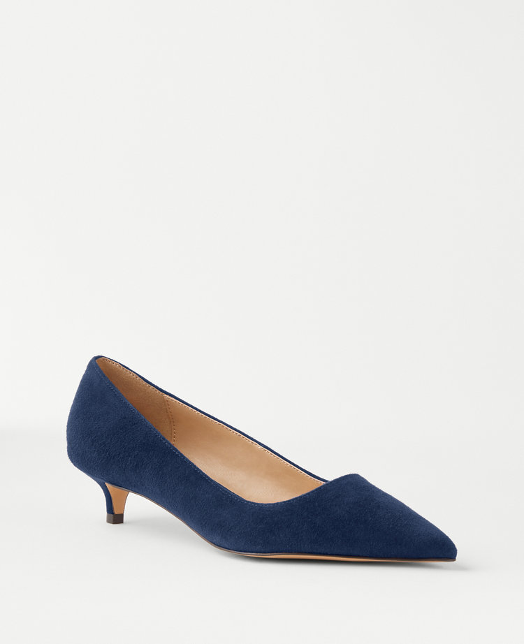 Blue kitten sale heel shoes