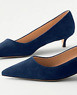 Suede Pointy Toe Kitten Heel Pumps carousel Product Image 2