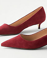 Suede Pointy Toe Kitten Heel Pumps carousel Product Image 2