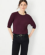 Ribbed Elbow Sleeve Sweater carousel Product Image 1