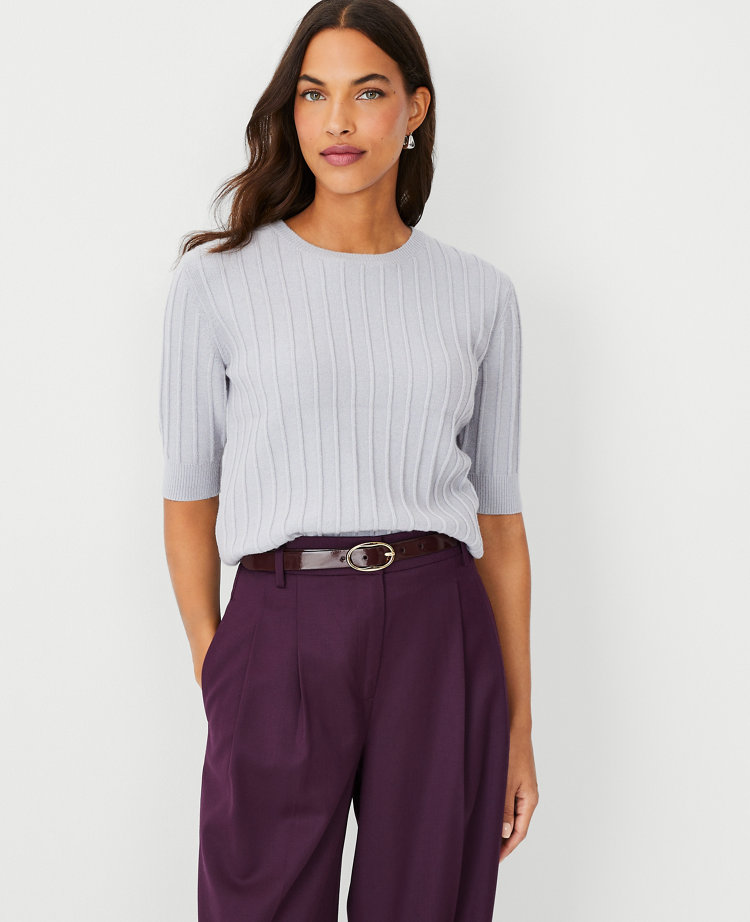 Ribbed Elbow Sleeve Sweater