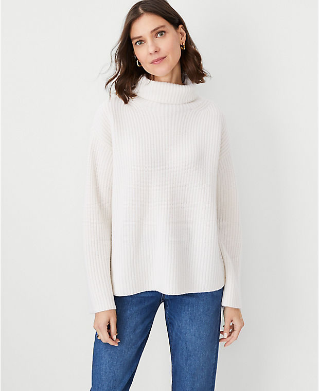 Cashmere Ribbed Turtleneck Sweater