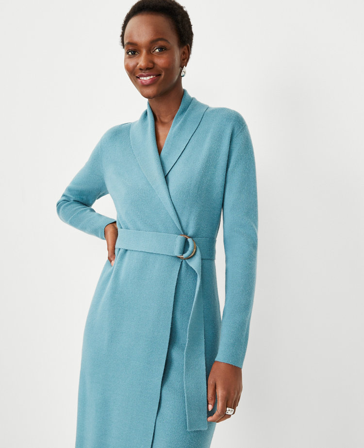 Wrap around hot sale sweater dress