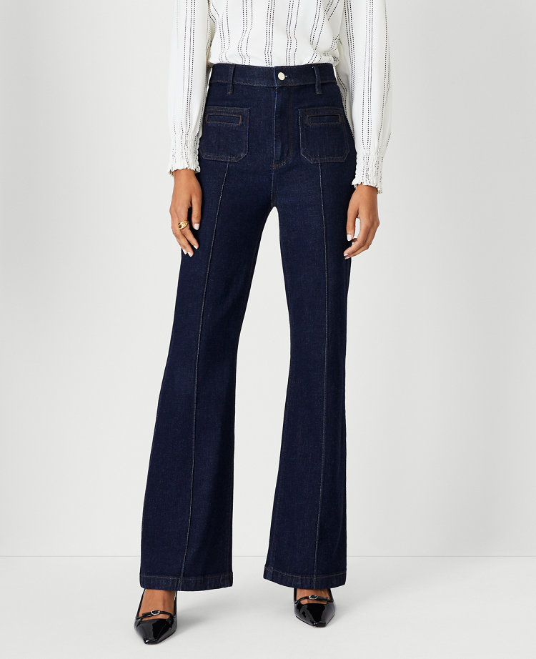 Patch Pocket Flare High Waisted Jeans, M&S Collection