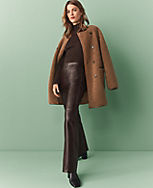 Faux Leather Trim Sherpa Coat carousel Product Image 5