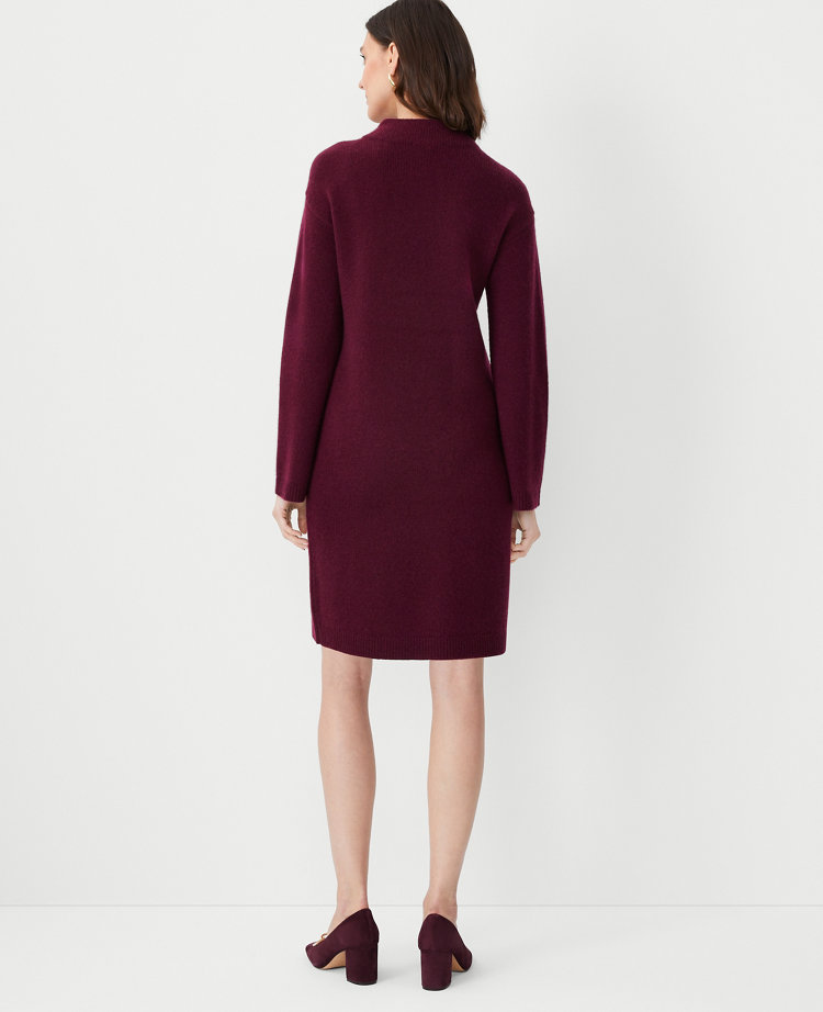 Cashmere Mock Neck Sweater Dress