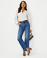 High Rise Straight Jeans in Vintage Dark Indigo Wash carousel Product Image 3