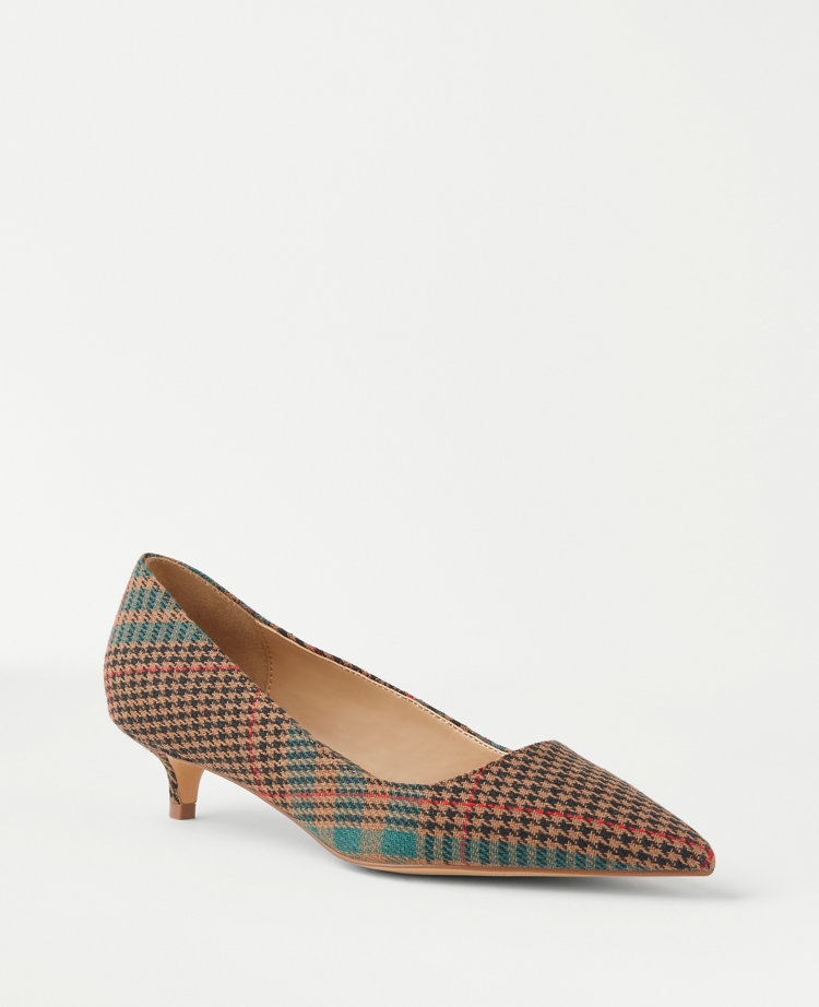 Plaid store kitten heels