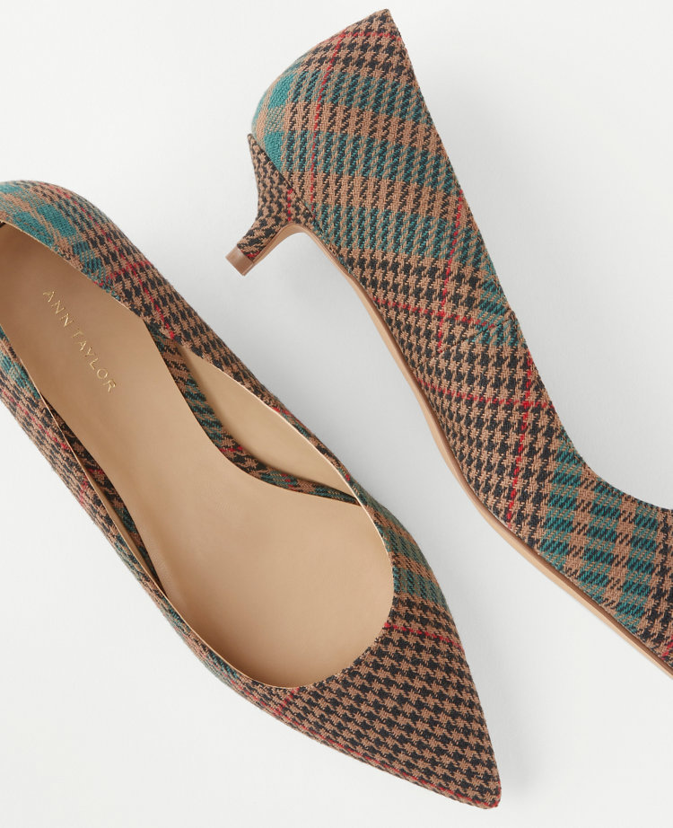 Plaid store kitten heels