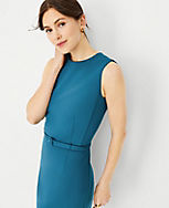 The Petite Belted A-Line Dress in Double Knit carousel Product Image 3