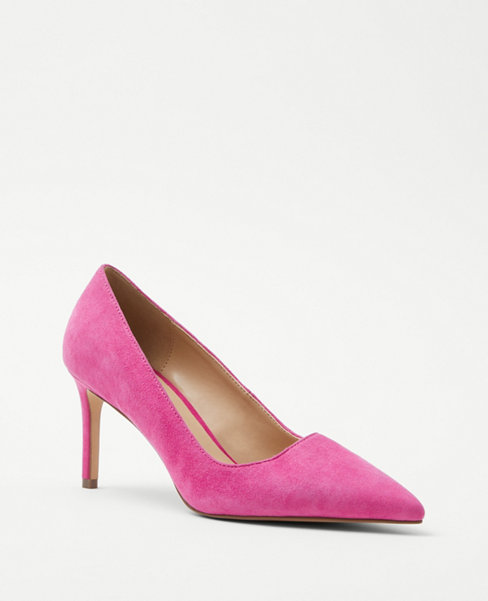 Suede Pointy Toe Straight Heel Pumps