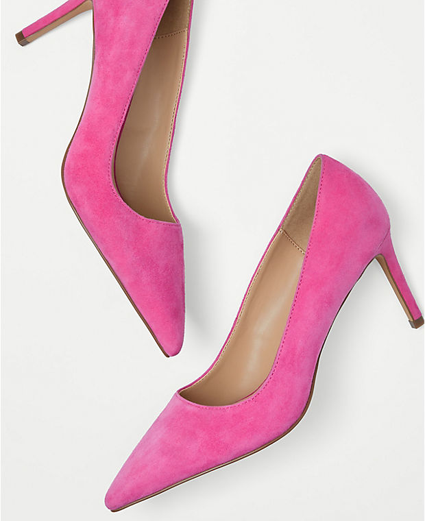 Suede Pointy Toe Straight Heel Pumps