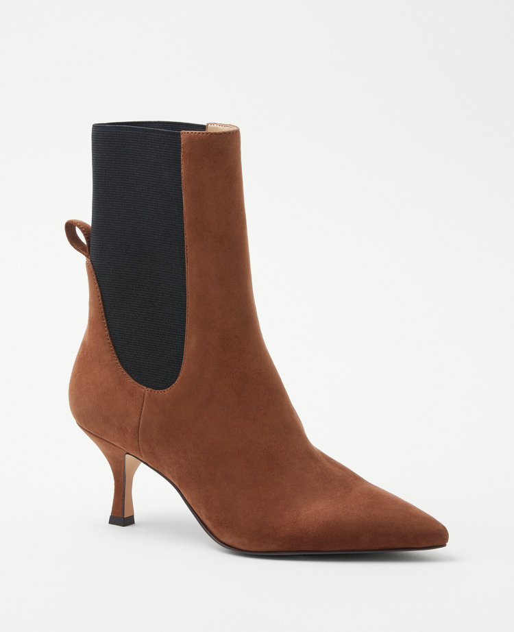 Suede Stiletto Heel Booties