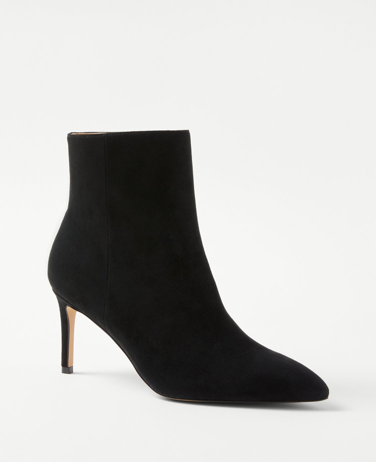 Ann Taylor Straight Stiletto Heel Suede Booties Women's