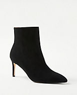 Straight Stiletto Heel Suede Booties carousel Product Image 1