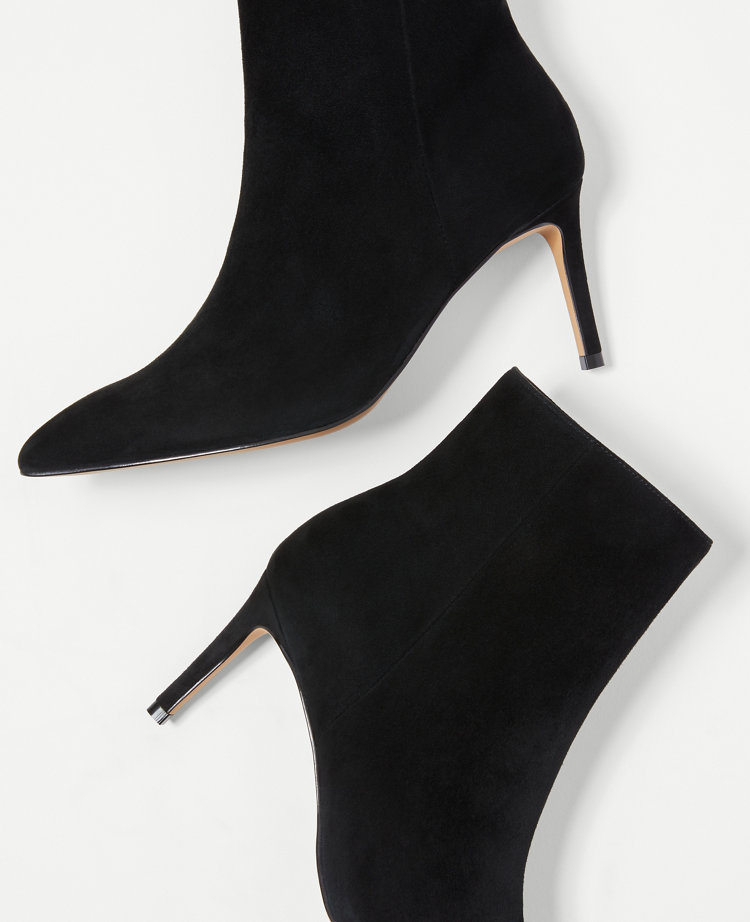 Straight Stiletto Heel Suede Booties