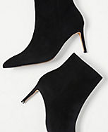 Straight Stiletto Heel Suede Booties carousel Product Image 2