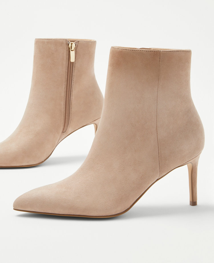 Straight Stiletto Heel Suede Booties