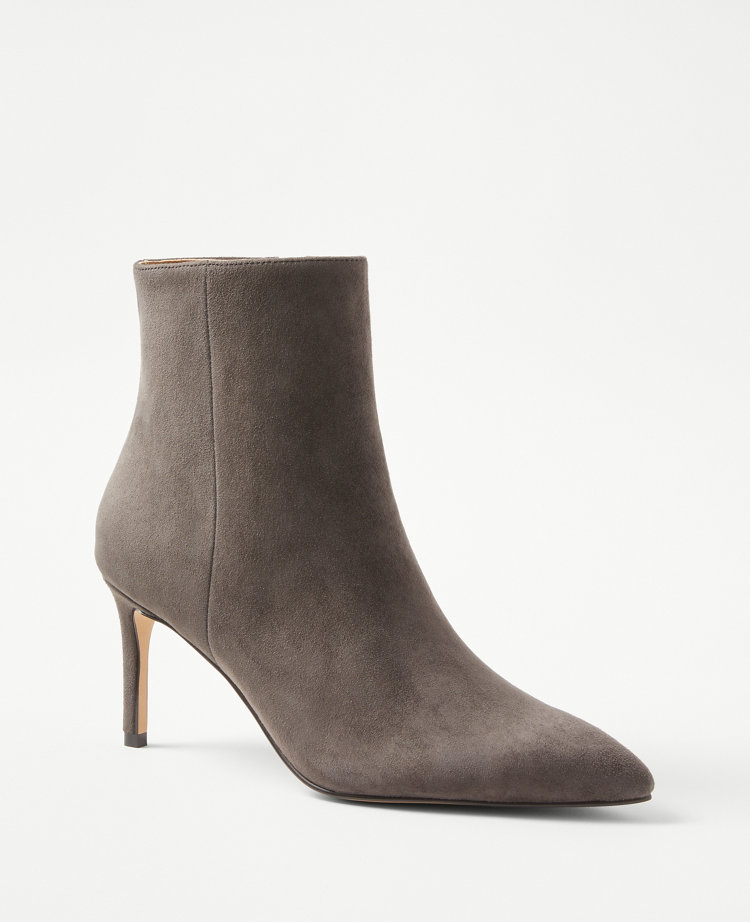 Dark grey clearance suede booties