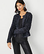 Shimmer Cropped Open Cardigan carousel Product Image 3