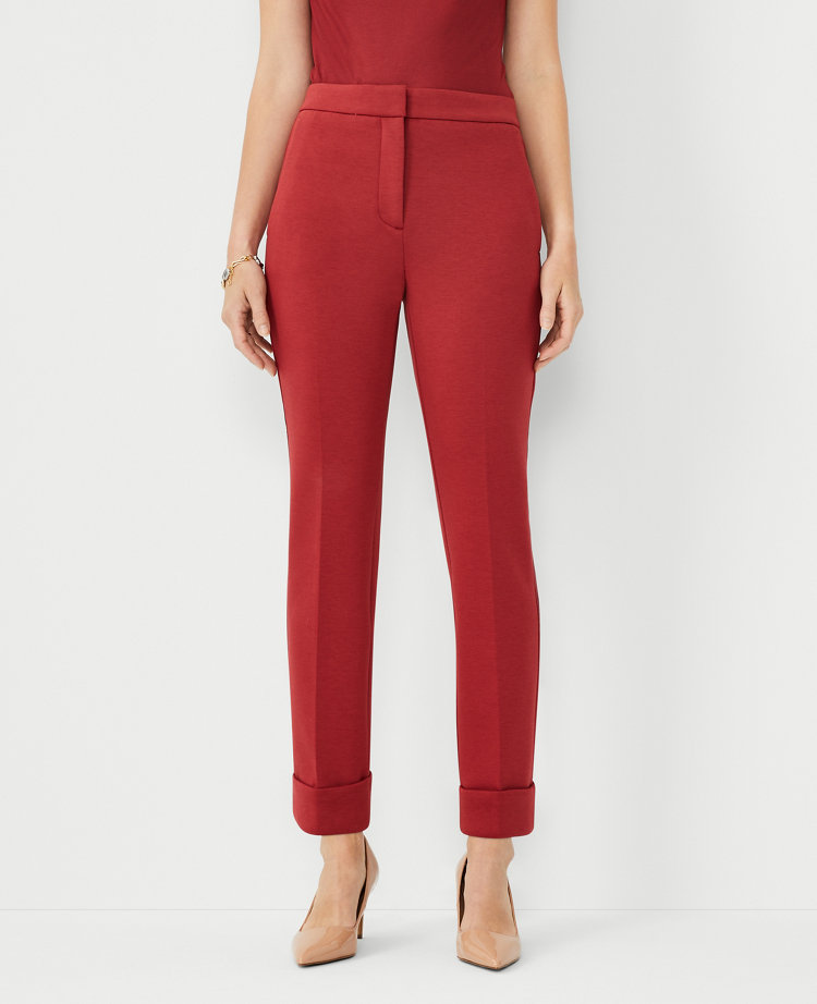 Ann Taylor The High Rise Eva Ankle Pant in Double Knit - Curvy Fit Size 2 Bright Brick Women's