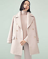 Wool Blend Notched Collar Peacoat carousel Product Image 4