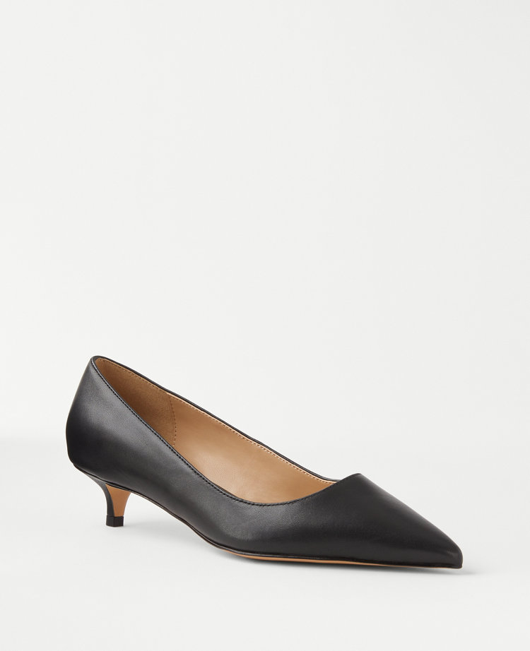 Black kitten 2025 heel pumps