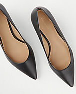 Leather Pointy Toe Kitten Heel Pumps carousel Product Image 2