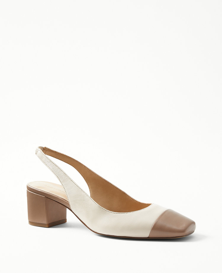 White block shop heel slingback