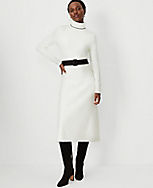 Tipped Belted Turtleneck Sweater Dress carousel Product Image 3