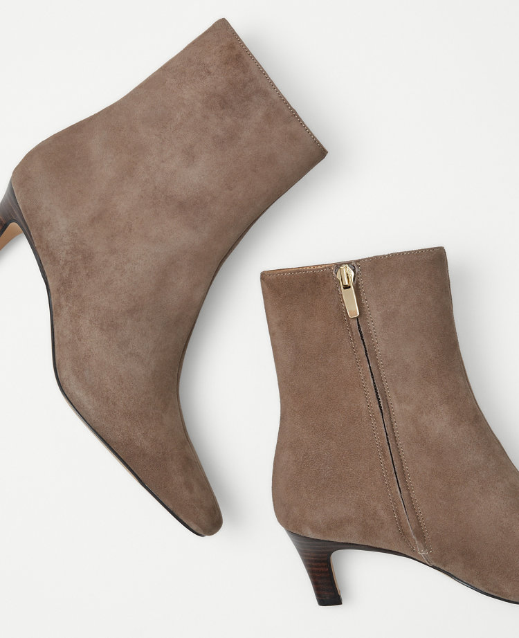 Skinny Heeled Suede Booties