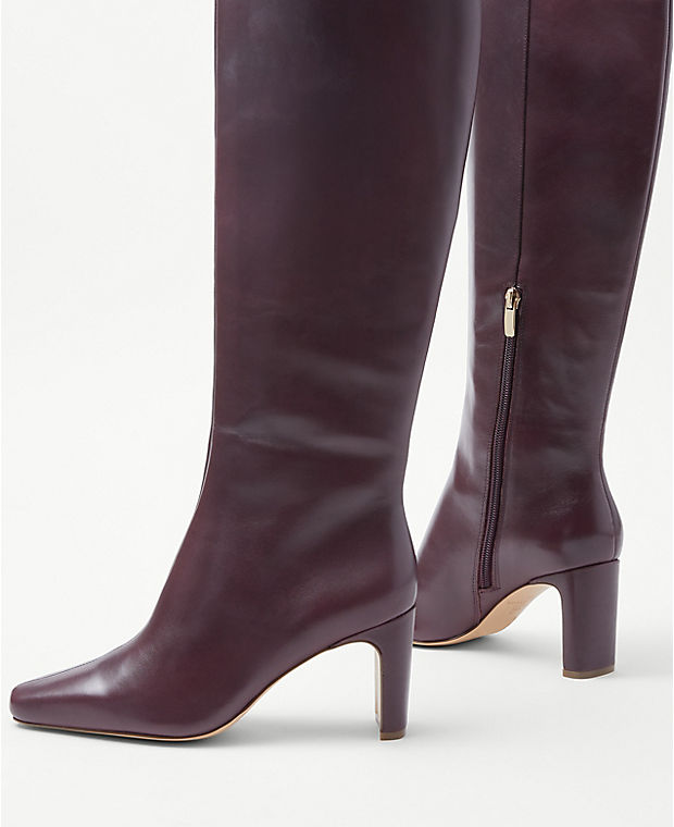 High Blade Heel Leather Boots