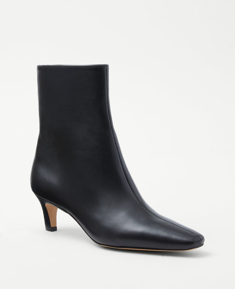 Black leather best sale booties pointed toe